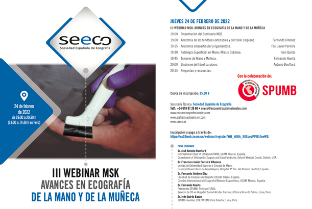 III Webinar ecografía de mano y muñeca
